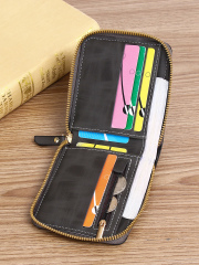 Men's fashion business PU zipper wallet