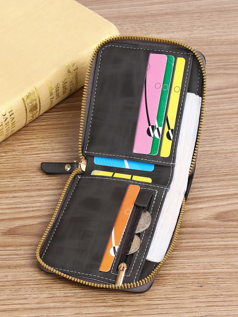 Men's fashion business PU zipper wallet