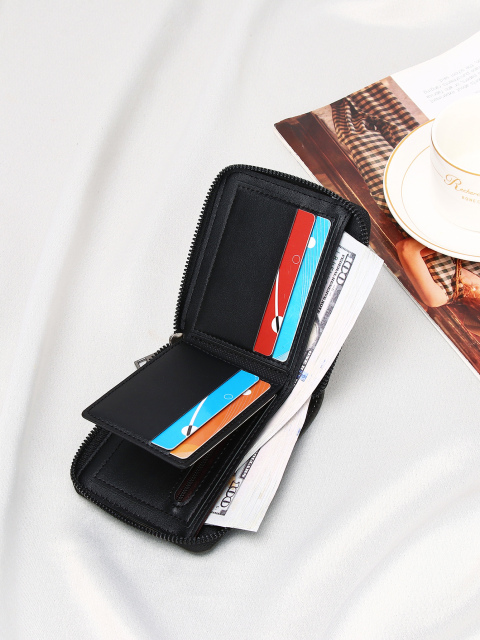 Men's fashion business PU zipper wallet