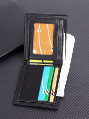 Men's fashion simple PU short wallet