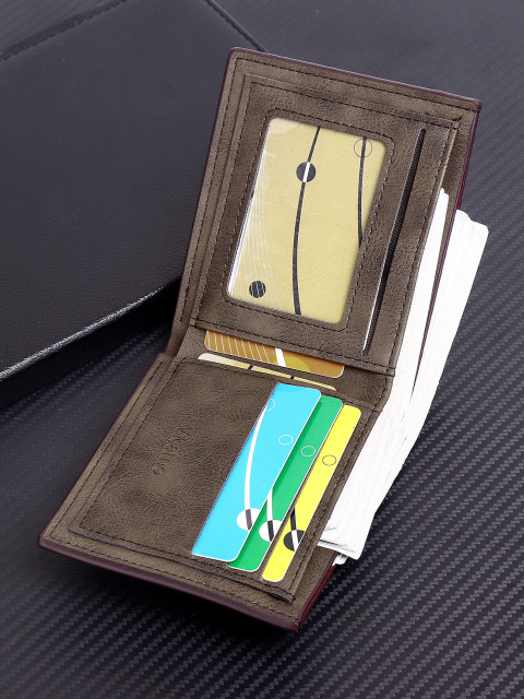 Men's fashion simple PU short wallet