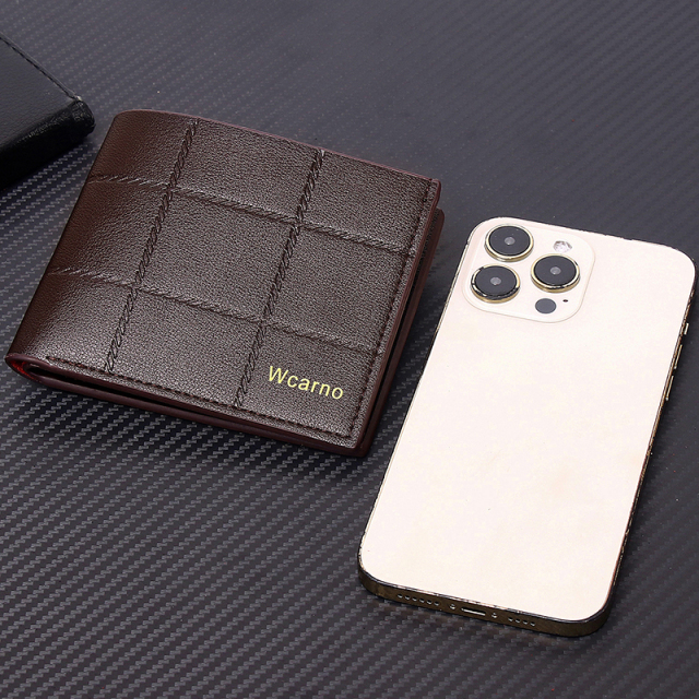 Men's fashion simple PU short wallet