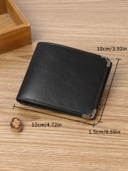 Men's fashion simple PU short wallet