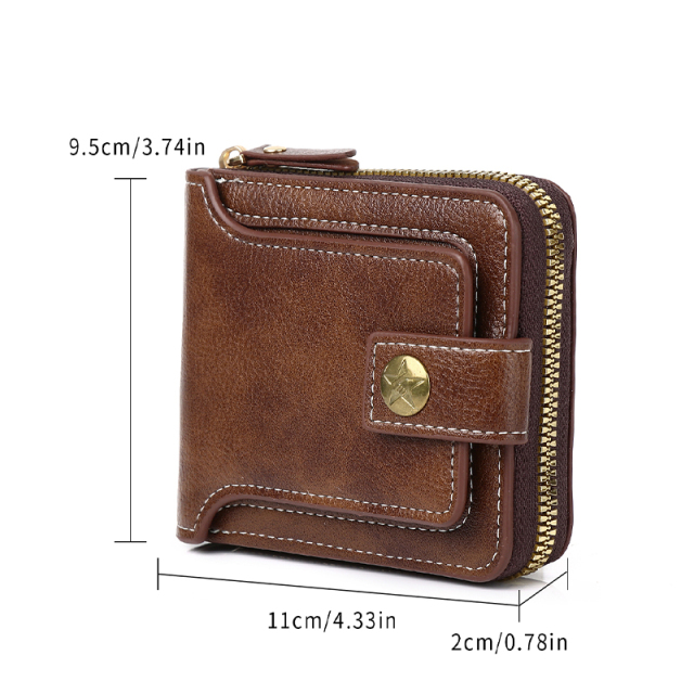 Men's fashion business PU zipper wallet