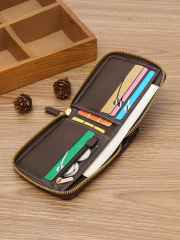 Men's fashion business PU zipper wallet