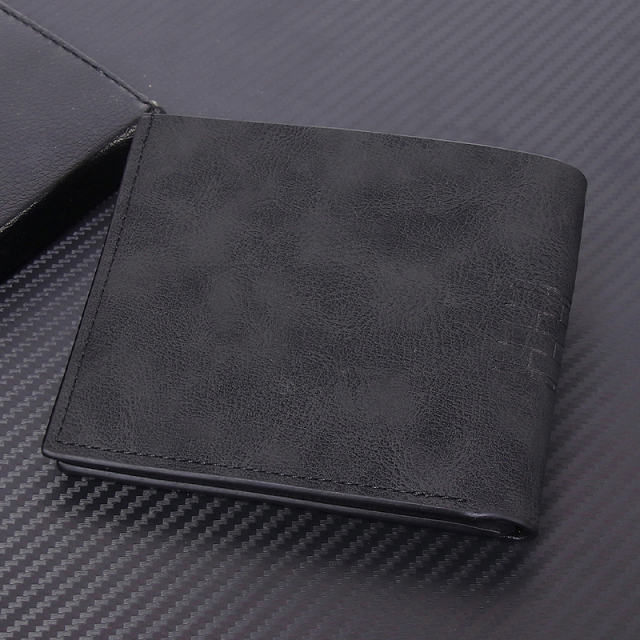 Men's fashion simple PU short wallet