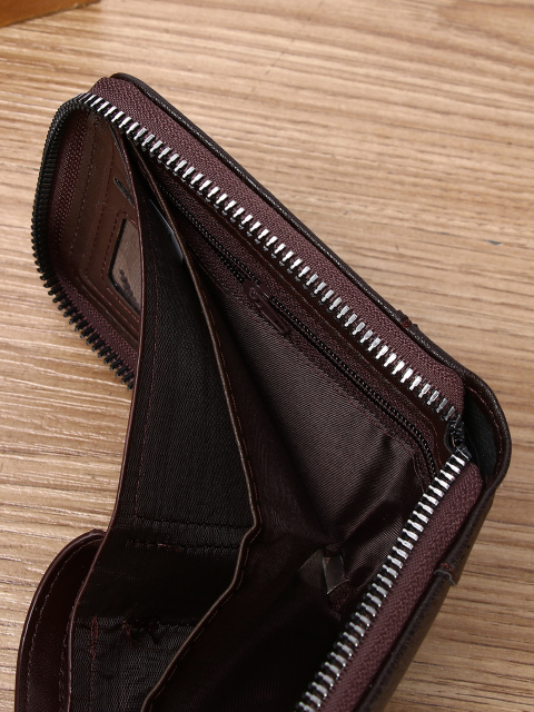 Men's fashion business PU zipper wallet