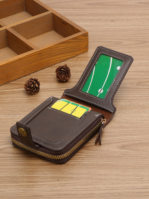 Men's fashion business PU zipper wallet