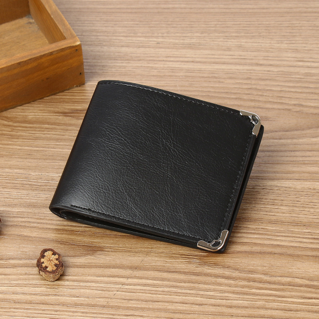 Men's fashion simple PU short wallet