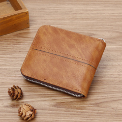 Men's fashion business PU zipper wallet