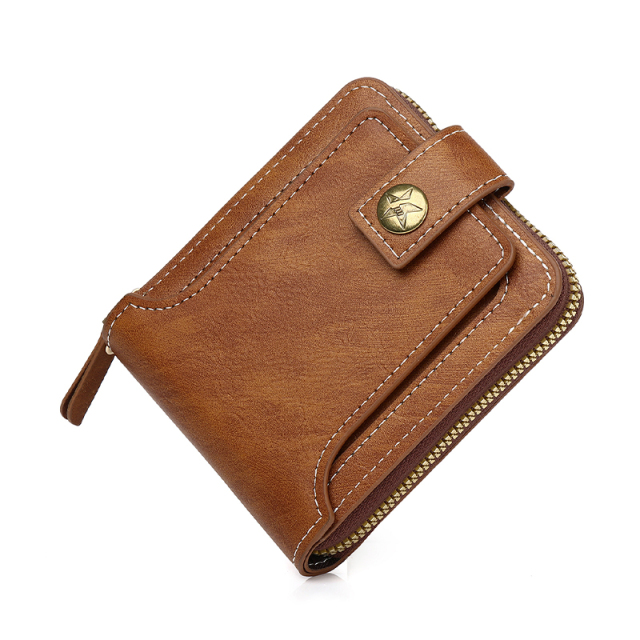Men's fashion business PU zipper wallet