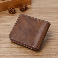Men's fashion business PU zipper wallet