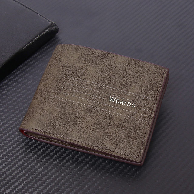 Men's fashion simple PU short wallet