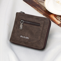 Men's fashion business PU zipper wallet
