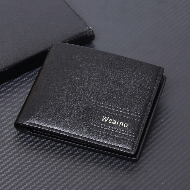 Men's fashion simple PU short wallet