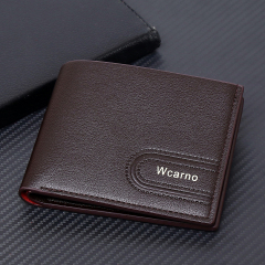 Men's fashion simple PU short wallet