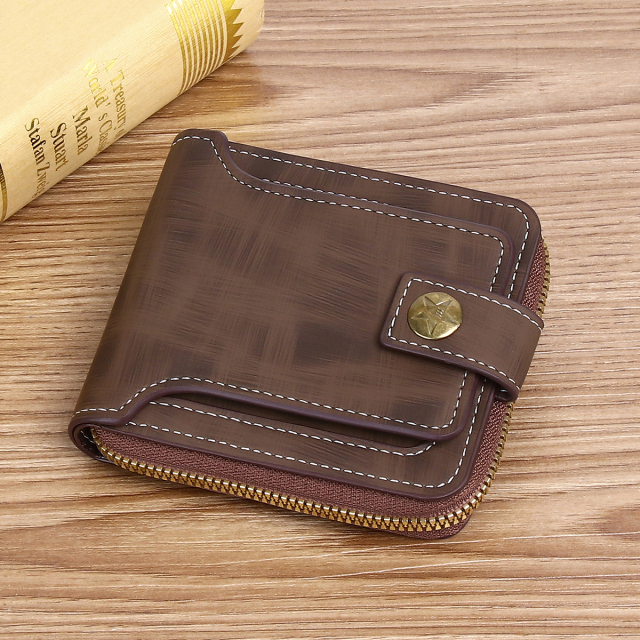 Men's fashion business PU zipper wallet