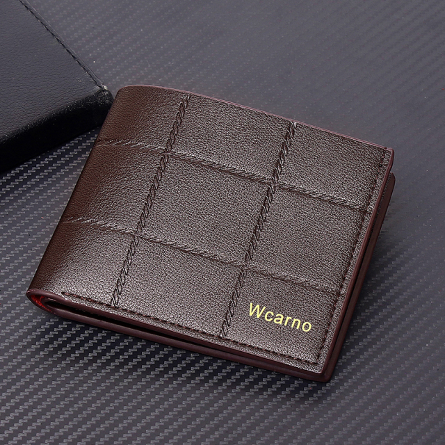 Men's fashion simple PU short wallet