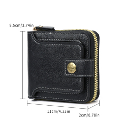 Men's fashion business PU zipper wallet
