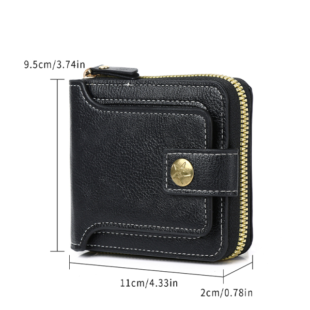 Men's fashion business PU zipper wallet