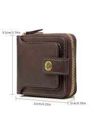 Men's fashion business PU zipper wallet