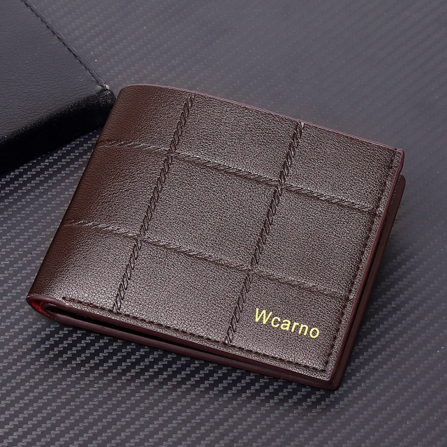 Men's fashion simple PU short wallet
