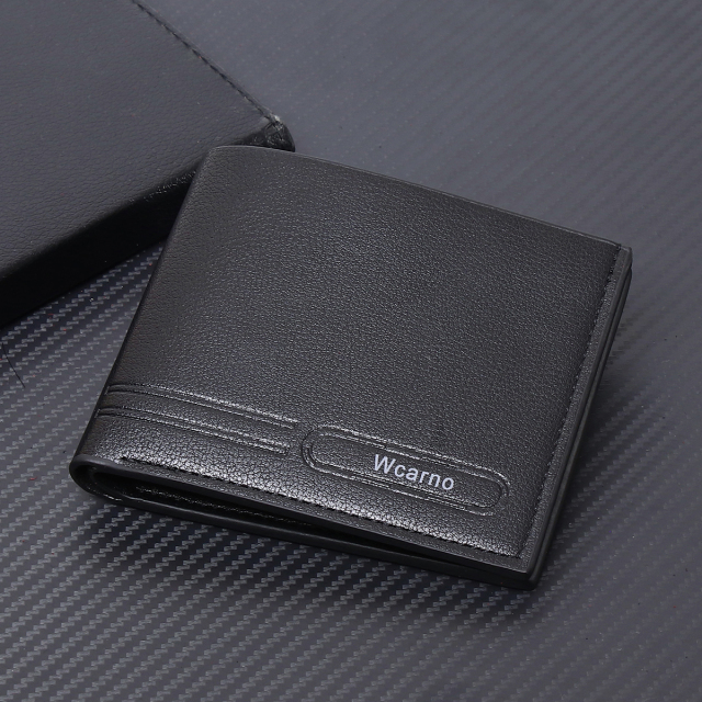 Men's fashion simple PU short wallet