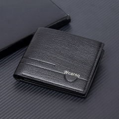 Men's fashion simple PU short wallet