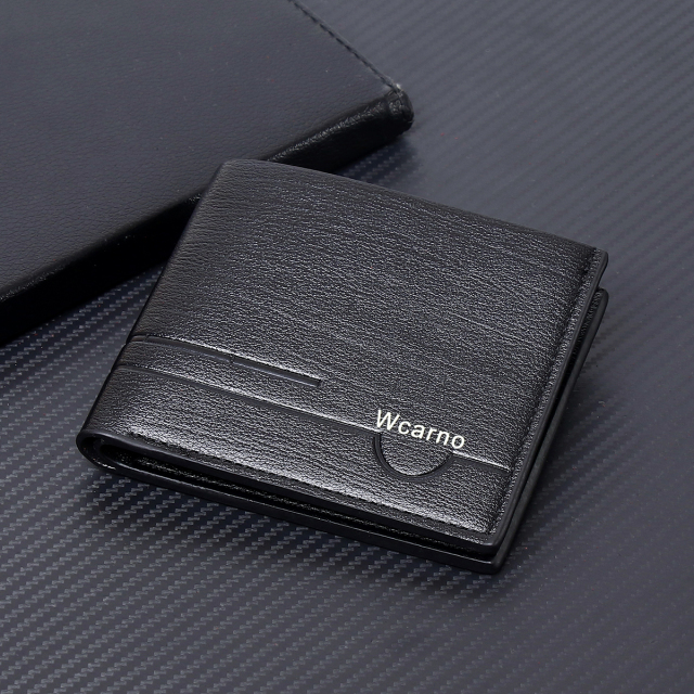 Men's fashion simple PU short wallet