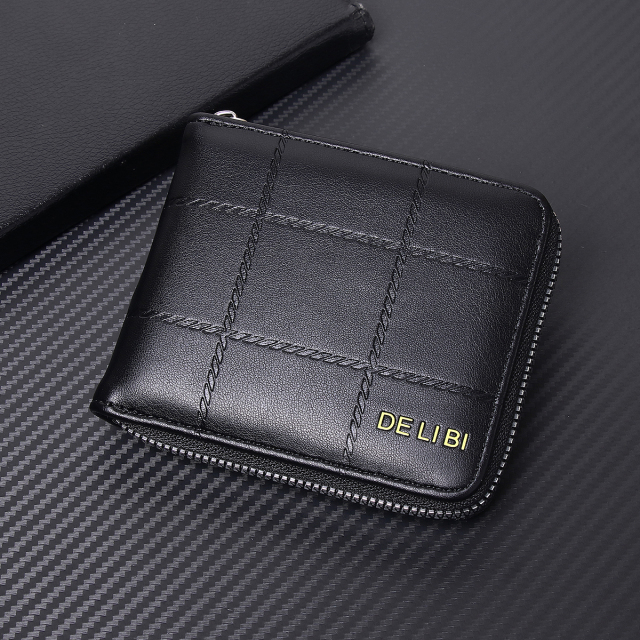 Men's fashion business PU zipper wallet