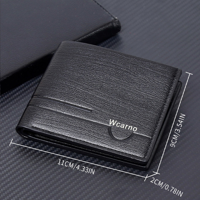 Men's fashion simple PU short wallet