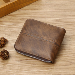 Men's fashion business PU zipper wallet