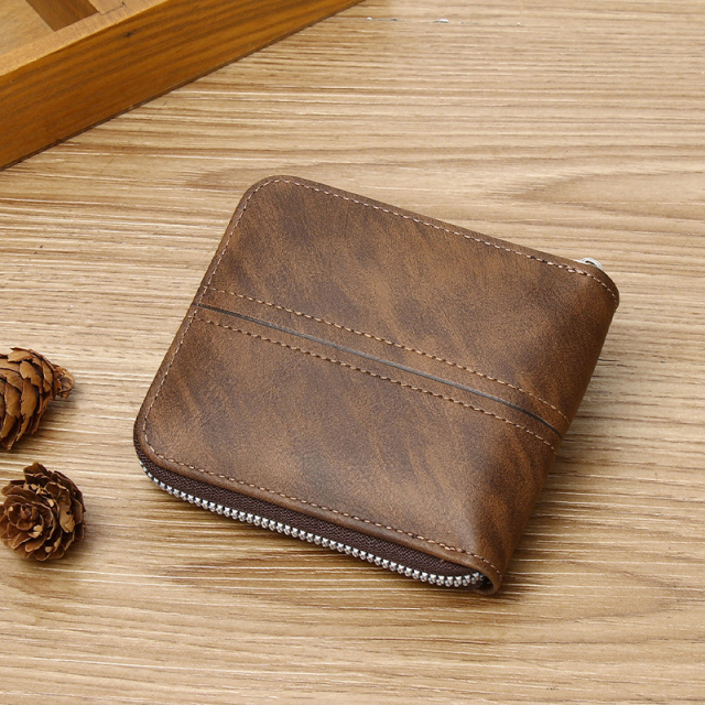 Men's fashion business PU zipper wallet