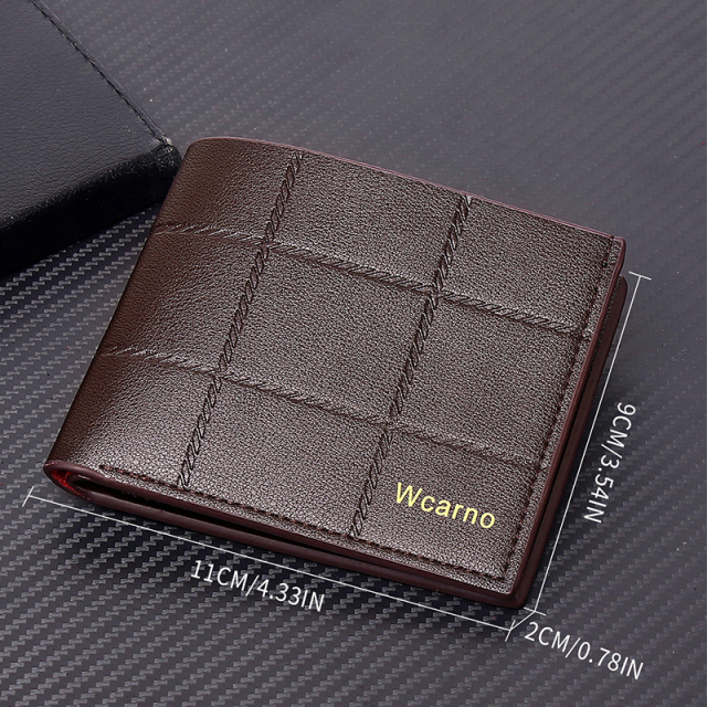 Men's fashion simple PU short wallet
