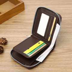 Men's fashion business PU zipper wallet