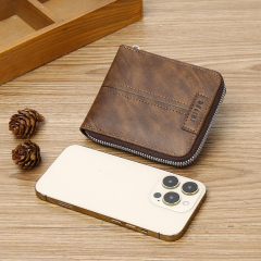 Men's fashion business PU zipper wallet