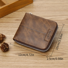 Men's fashion business PU zipper wallet