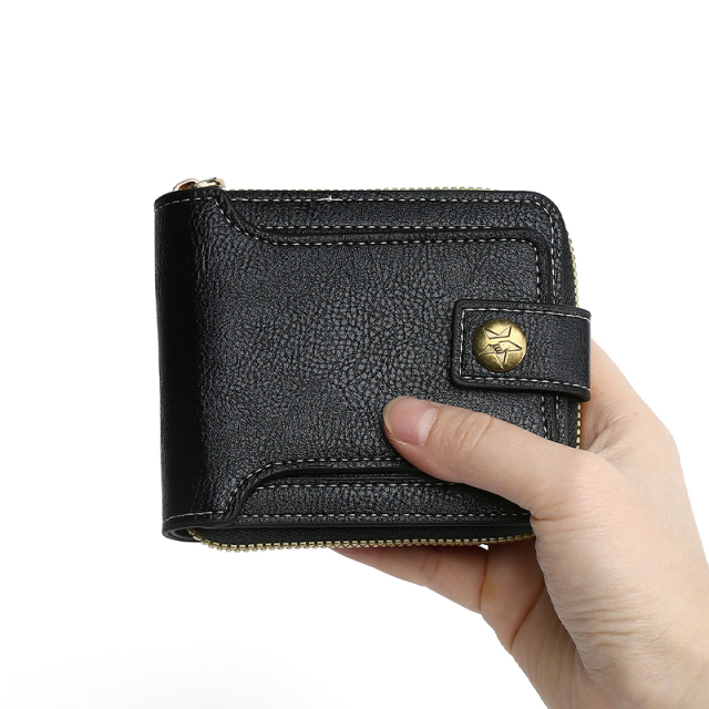 Men's fashion business PU zipper wallet