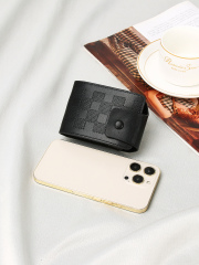 Men's fashion simple PU hinge buckle organ bag