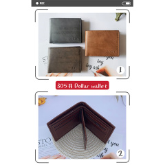 Men's PU Dollar wallet clip