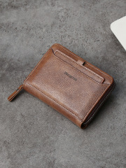 Men's fashion business PU zipper wallet