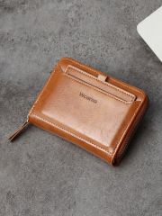 Men's fashion business PU zipper wallet