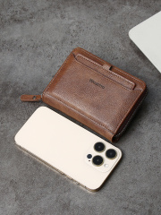 Men's fashion business PU zipper wallet