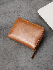 Men's fashion business PU zipper wallet