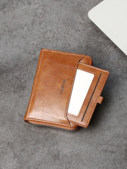 Men's fashion business PU zipper wallet