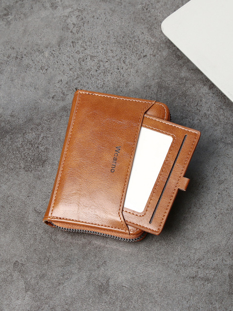 Men's fashion business PU zipper wallet