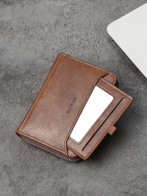 Men's fashion business PU zipper wallet