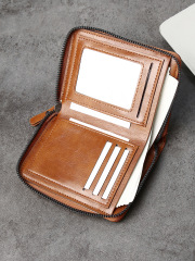 Men's fashion business PU zipper wallet