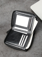 Men's fashion business PU zipper wallet