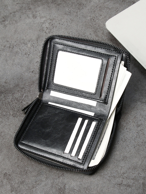 Men's fashion business PU zipper wallet